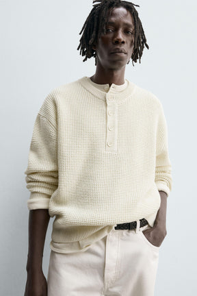 RELAXED FIT HENLEY JUMPER - Image 5