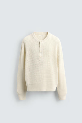 RELAXED FIT HENLEY JUMPER - Image 7
