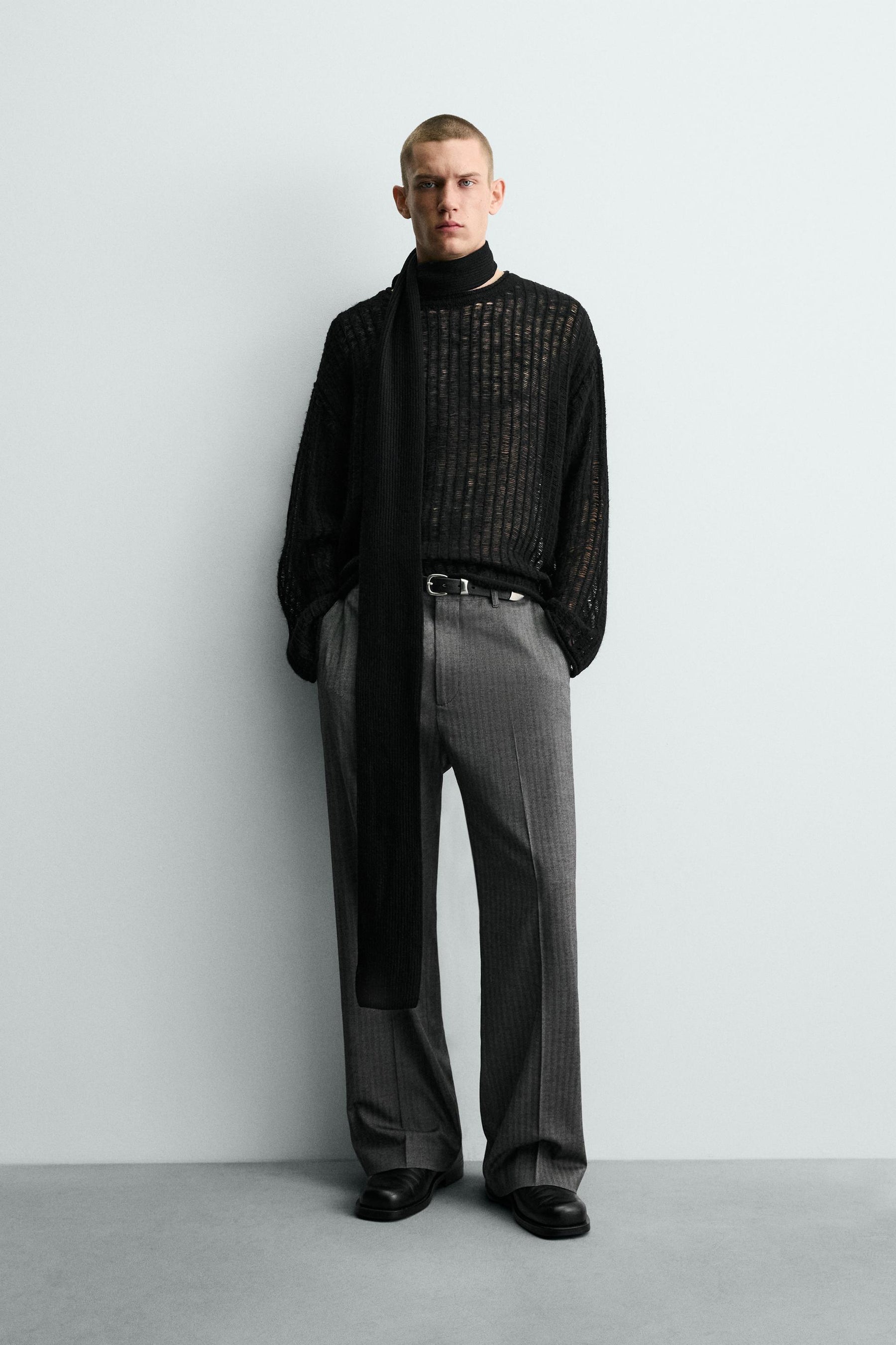 TEXTURED MESH JUMPER - Image 1