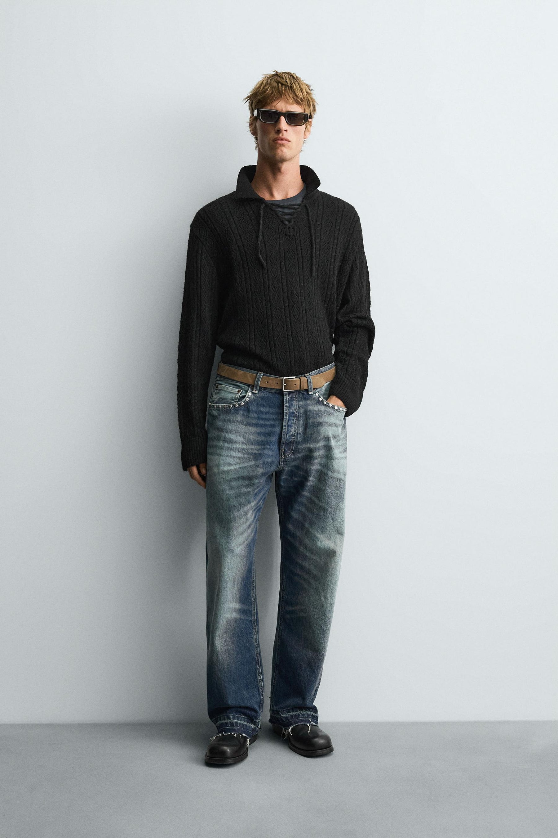 TEXTURED KNIT CORD POLO SHIRT - Image 1