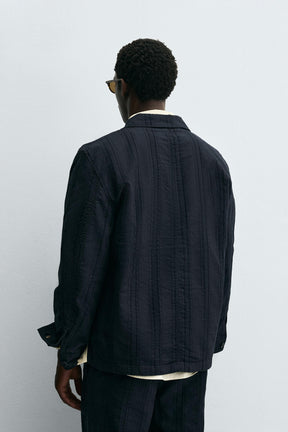 STRIPED JACQUARD OVERSHIRT - Image 3