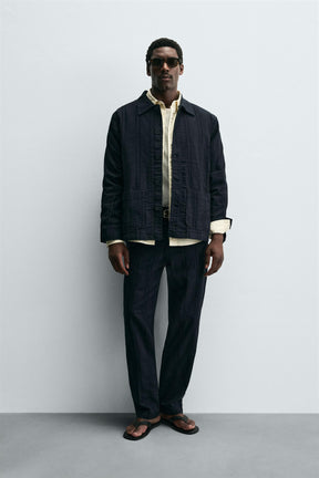 STRIPED JACQUARD OVERSHIRT - Image 1