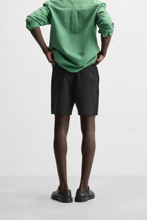TEXTURED REGULAR FIT BERMUDA SHORTS - Image 3