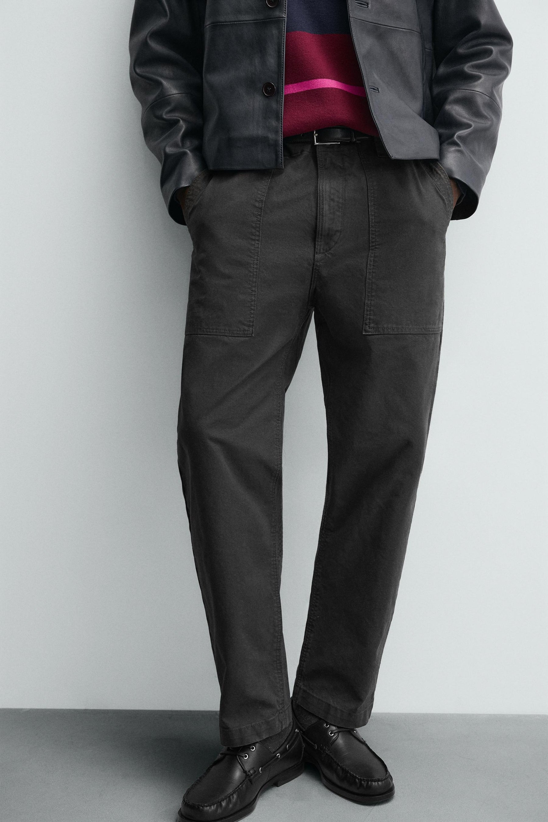 WASHED STRAIGHT-LEG TROUSERS - Image 5