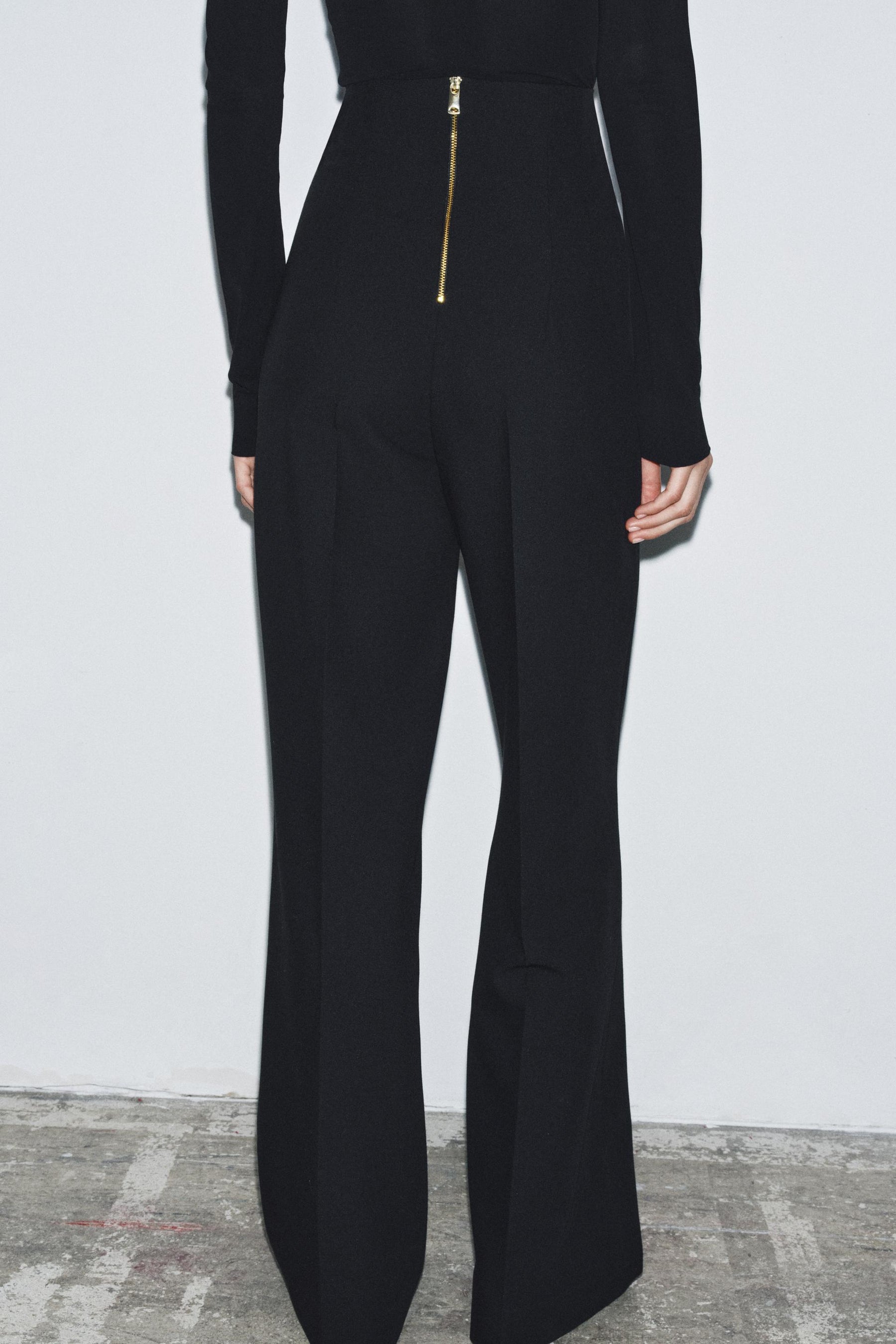 High-waist Trousers with Zip