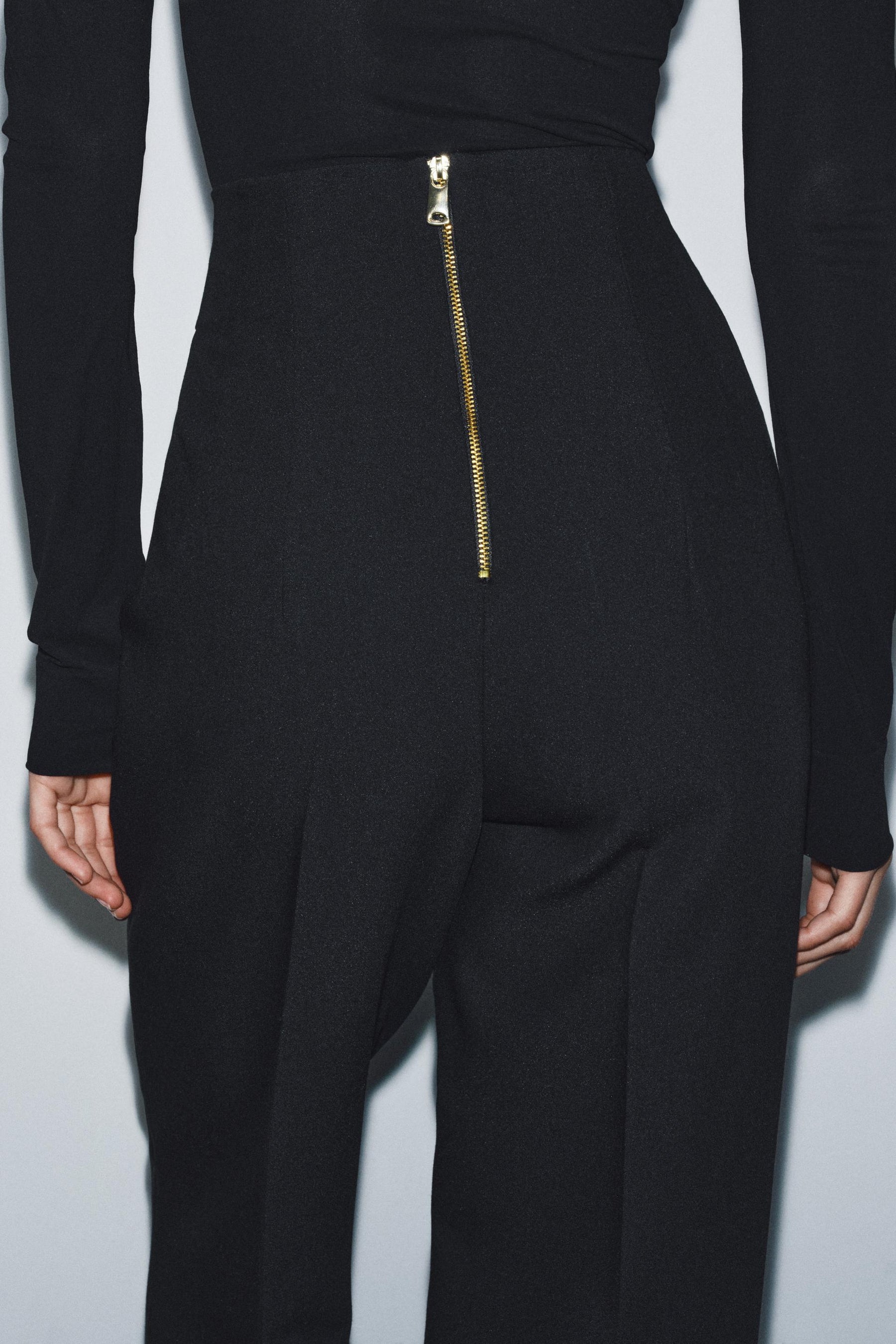 High-waist Trousers with Zip