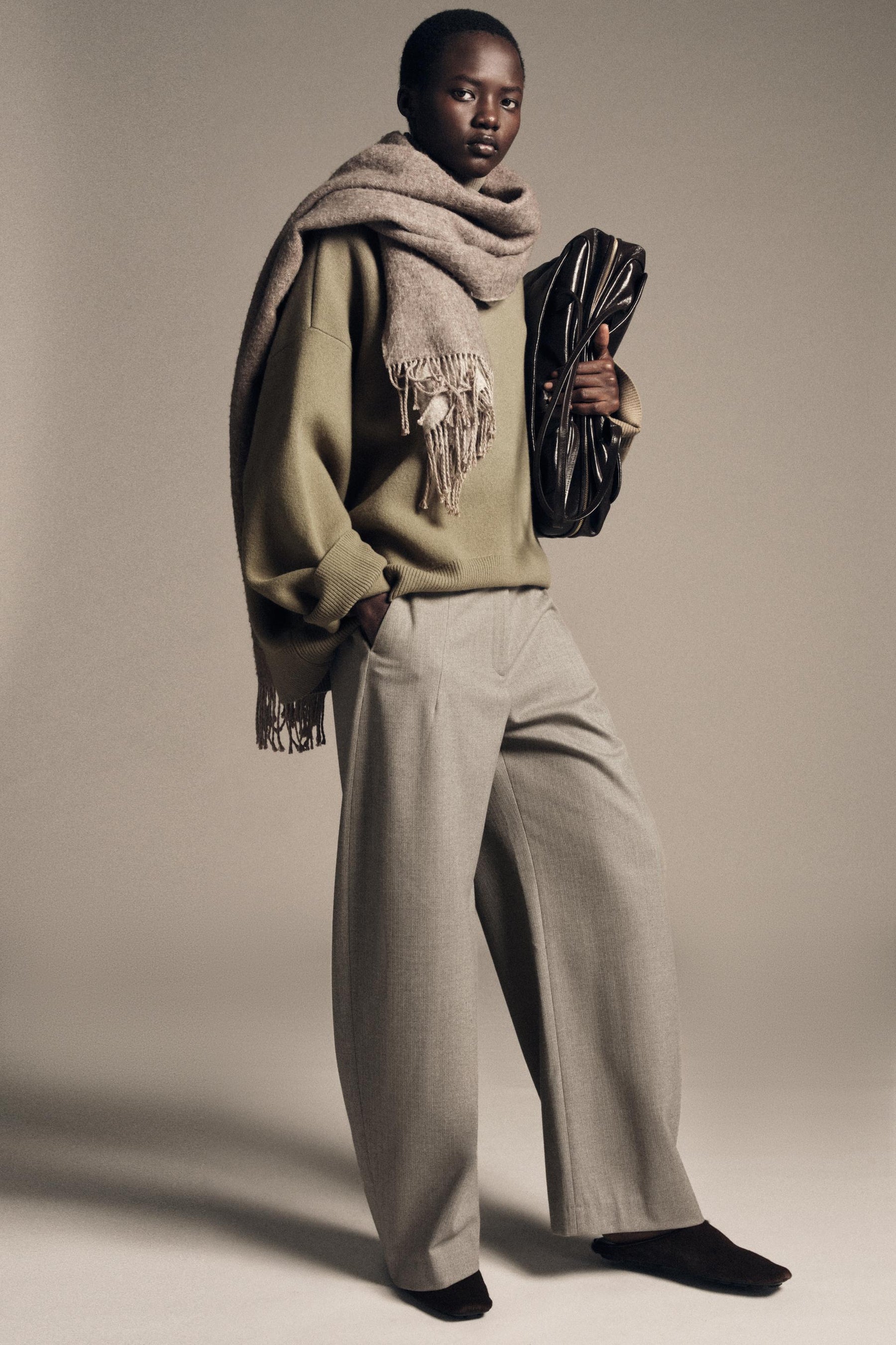 Herringbone Balloon Trousers