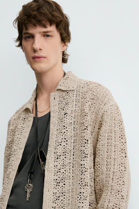CROCHET TEXTURED OVERSHIRT - Image 5
