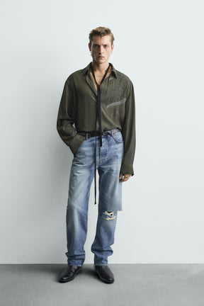 LIMITED EDITION EMBROIDERED SHIRT WITH RHINESTONES - Image 1