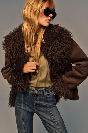 Flare seam mid-waist jeans