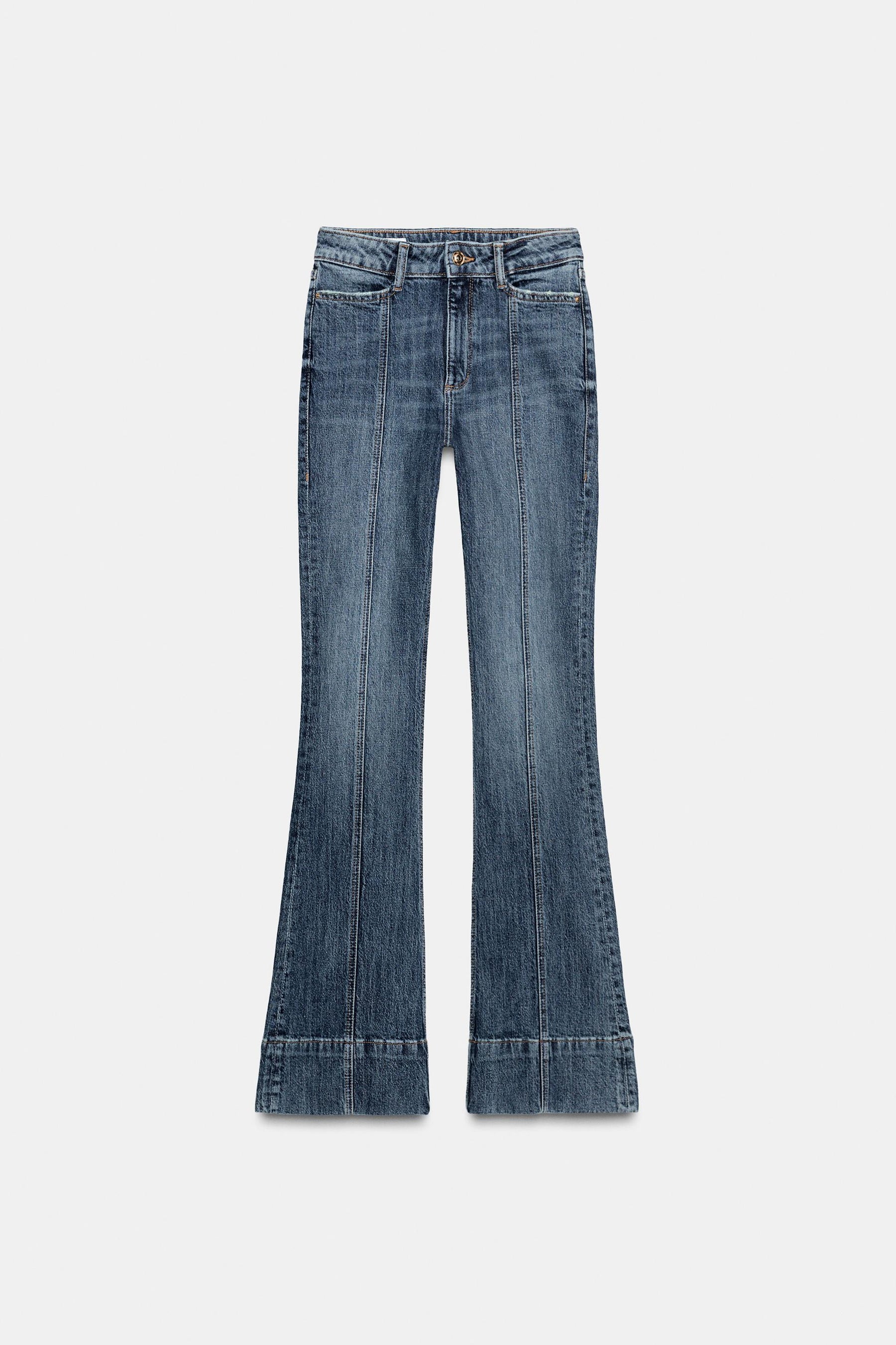 Flare seam mid-waist jeans