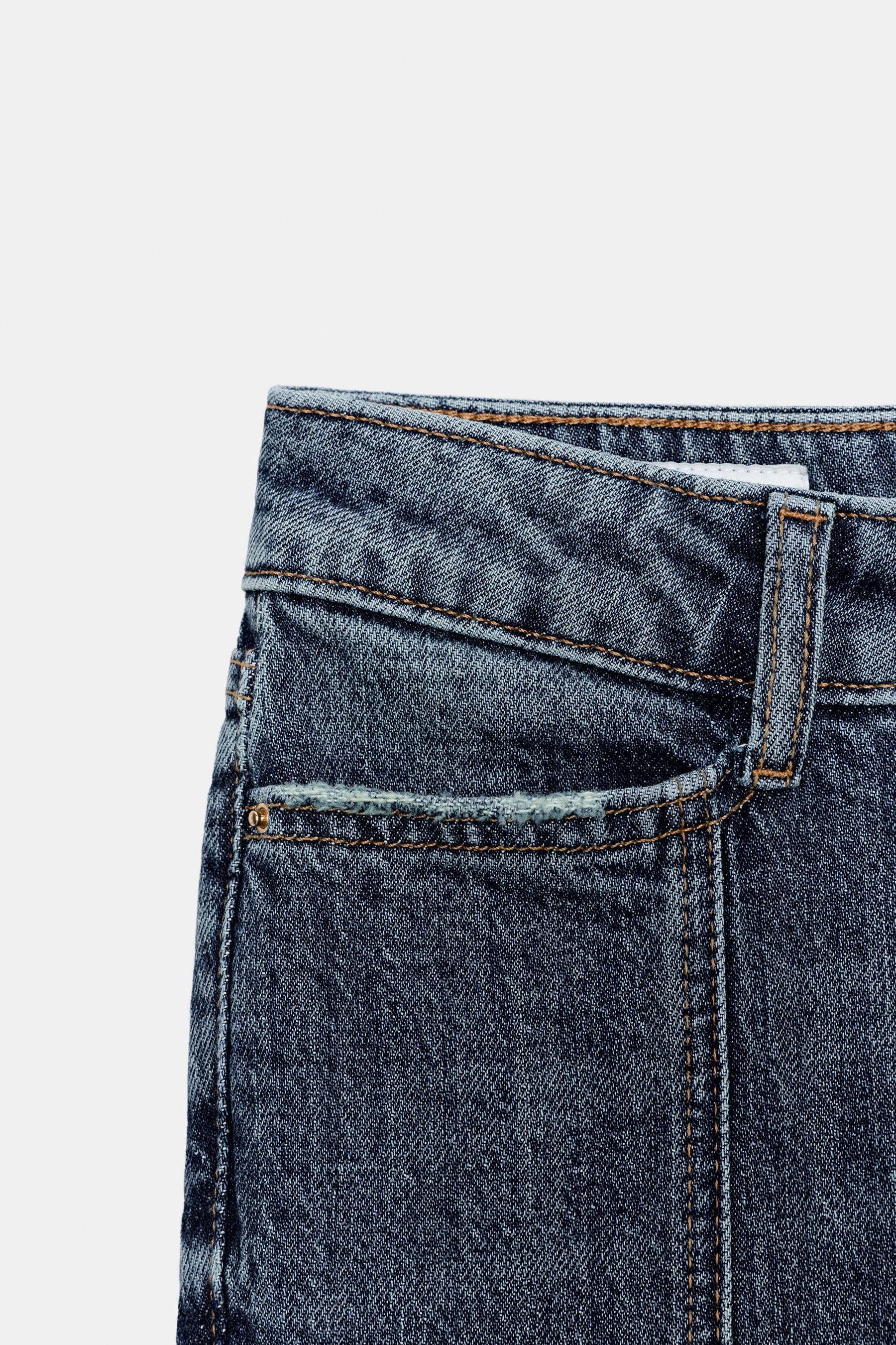Flare seam mid-waist jeans