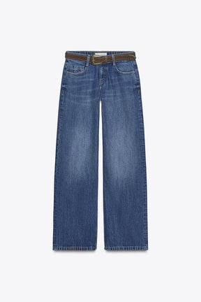 Low-rise wide-leg jeans