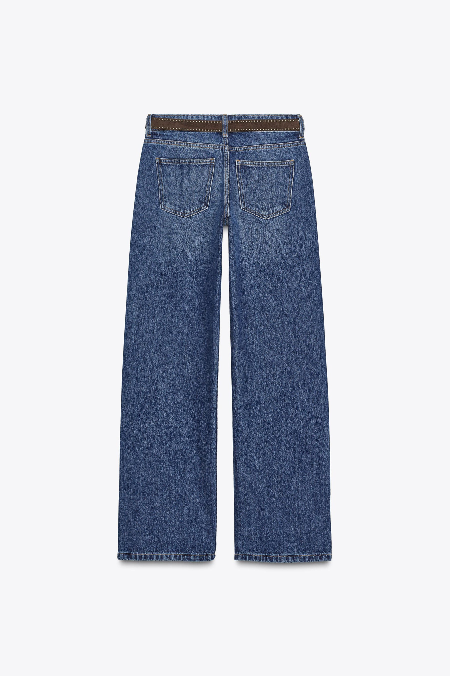 Low-rise wide-leg jeans