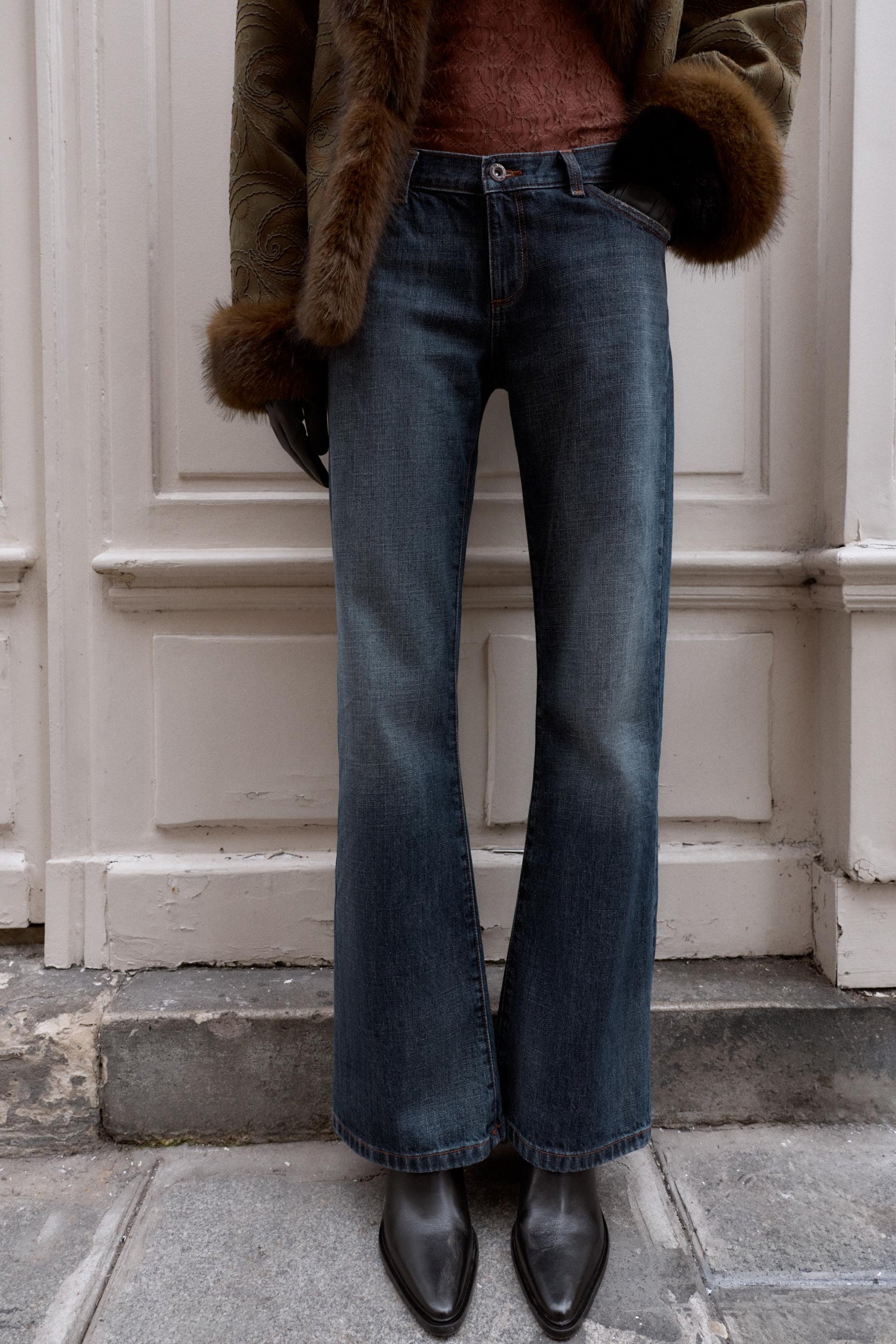 Low-Rise Bootcut Jeans