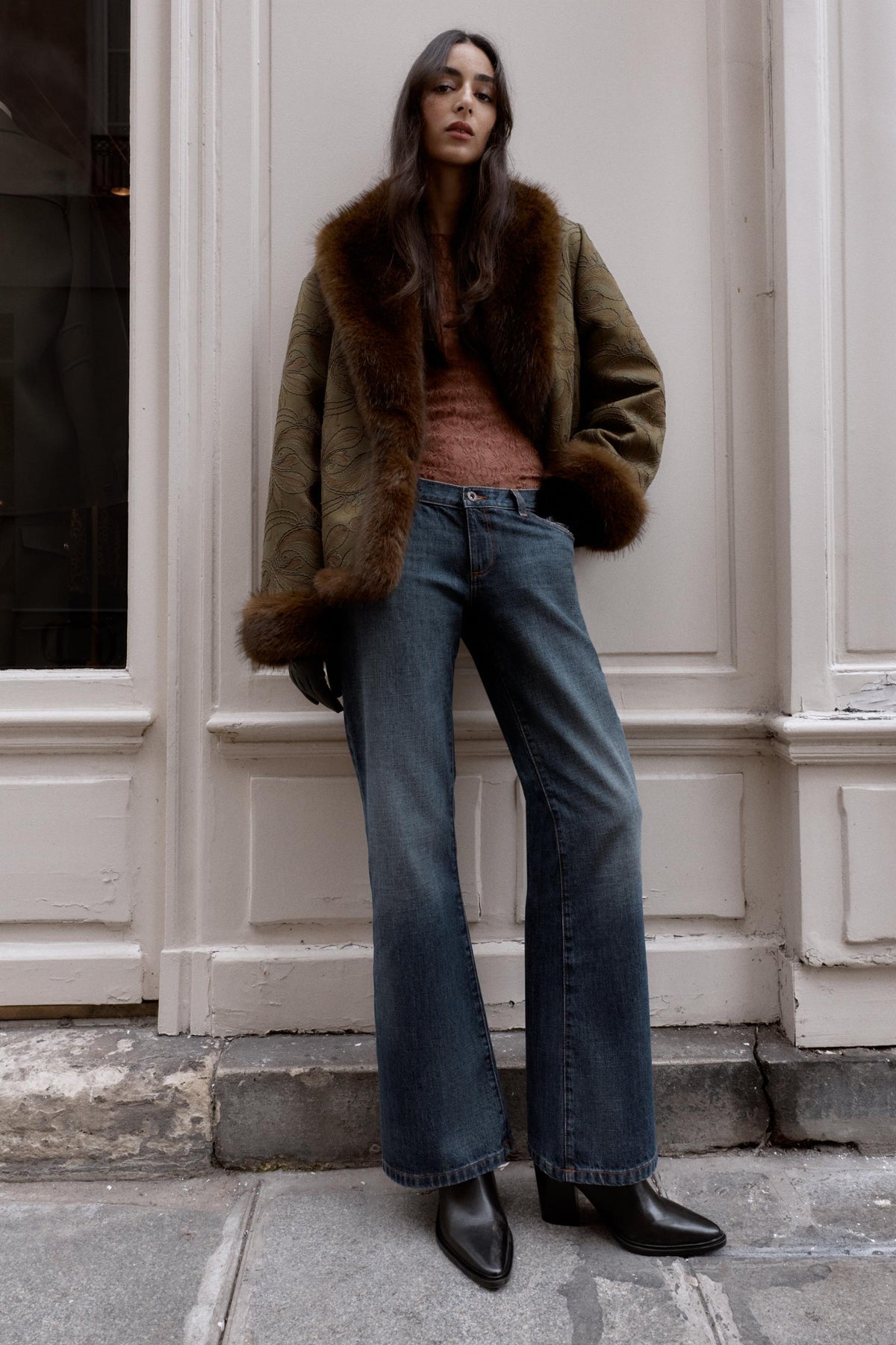 Low-Rise Bootcut Jeans