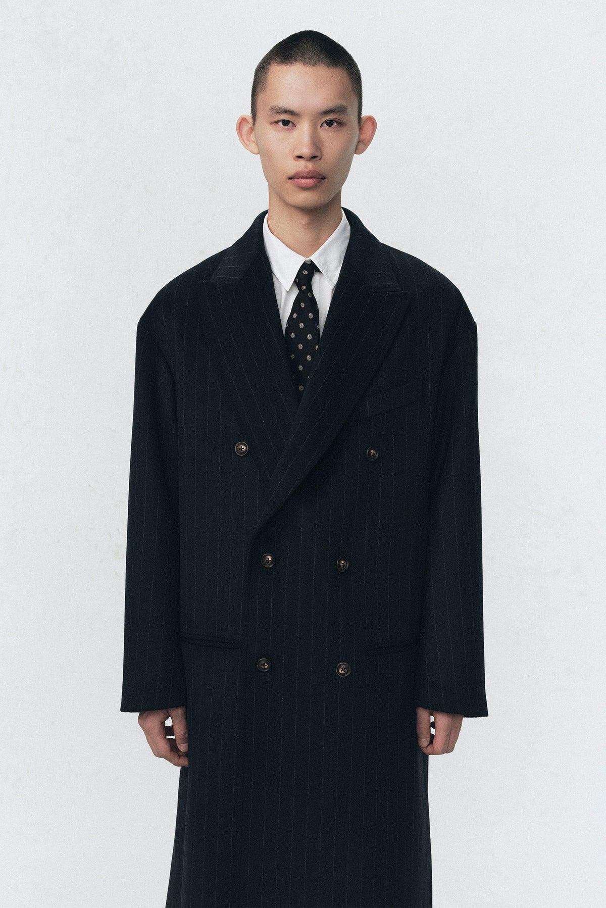 SOSHIOTSUKI X PINSTRIPE OVERSIZE FIT COAT - Image 2