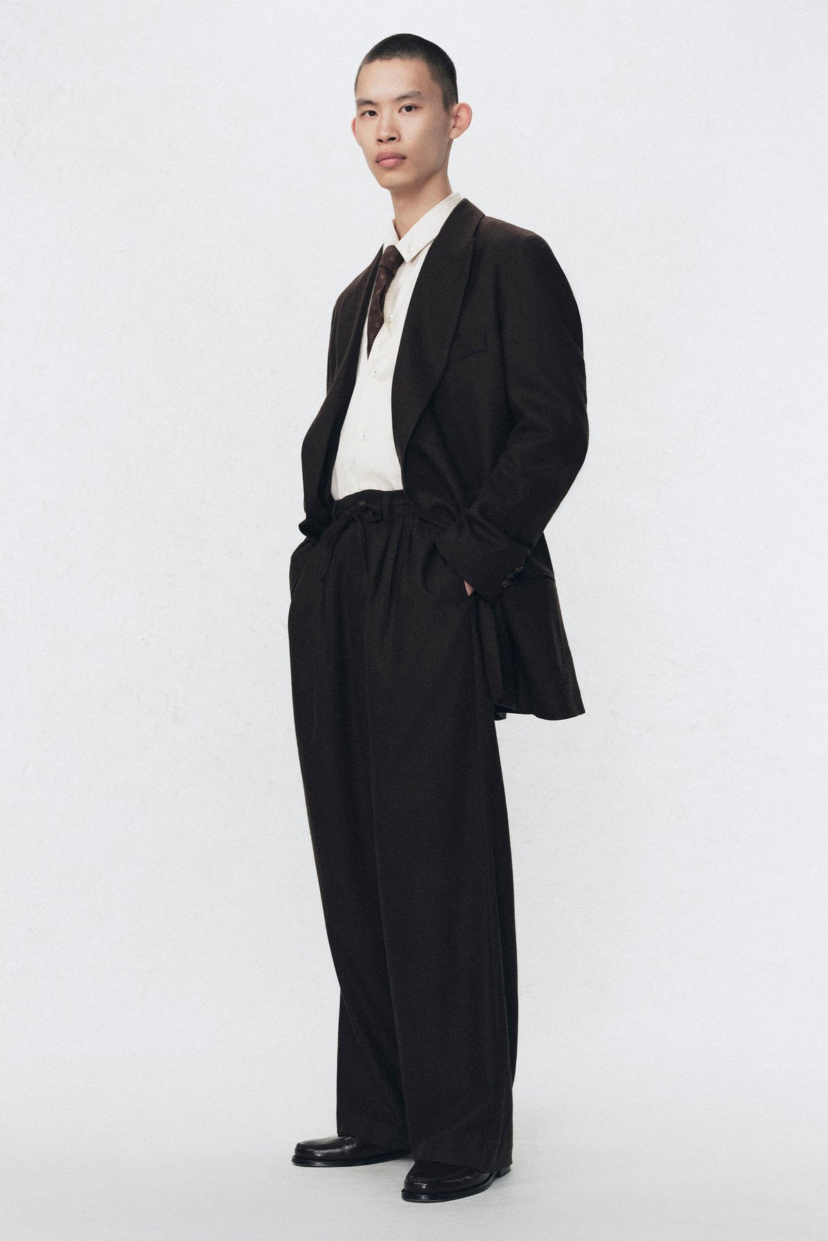 Pleated Flannel Trousers