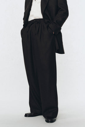 Pleated Flannel Trousers