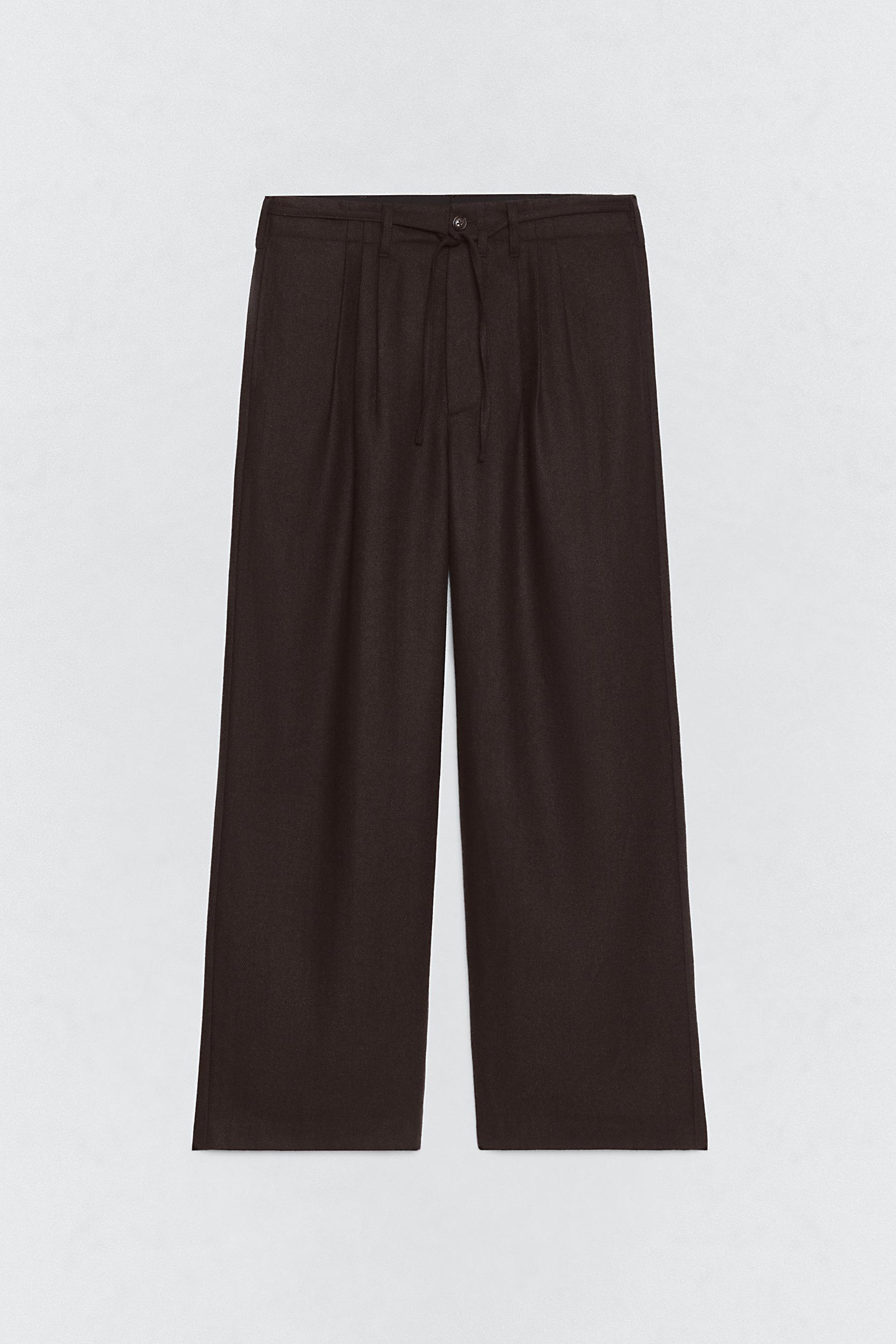 Pleated Flannel Trousers