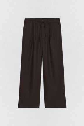 Pleated Flannel Trousers