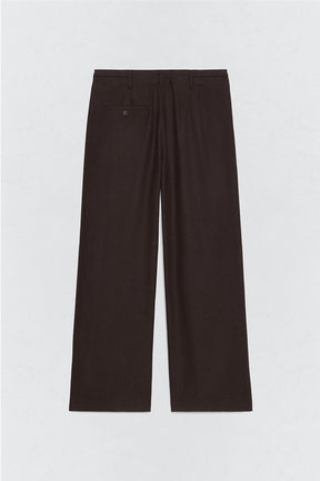 Pleated Flannel Trousers