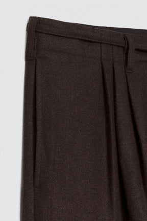Pleated Flannel Trousers