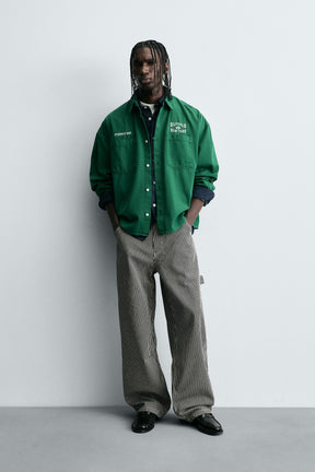 CONTRAST EMBROIDERY SHIRT - Image 1