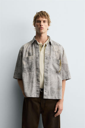 RELAXED FIT ABSTRACT PRINT SHIRT - Image 2