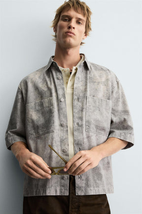 RELAXED FIT ABSTRACT PRINT SHIRT - Image 5