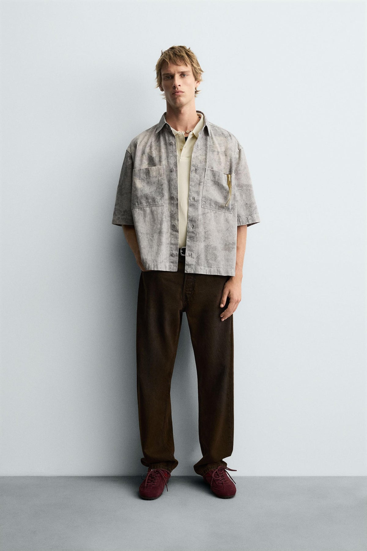 RELAXED FIT ABSTRACT PRINT SHIRT - Image 1