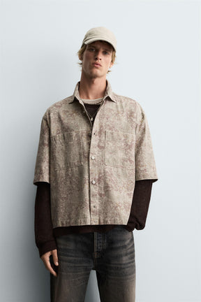 RELAXED FIT ABSTRACT PRINT SHIRT - Image 2