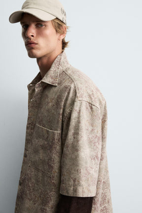 RELAXED FIT ABSTRACT PRINT SHIRT - Image 5