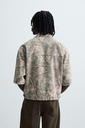 WASHED ABSTRACT PRINT OVERSHIRT - Image 3