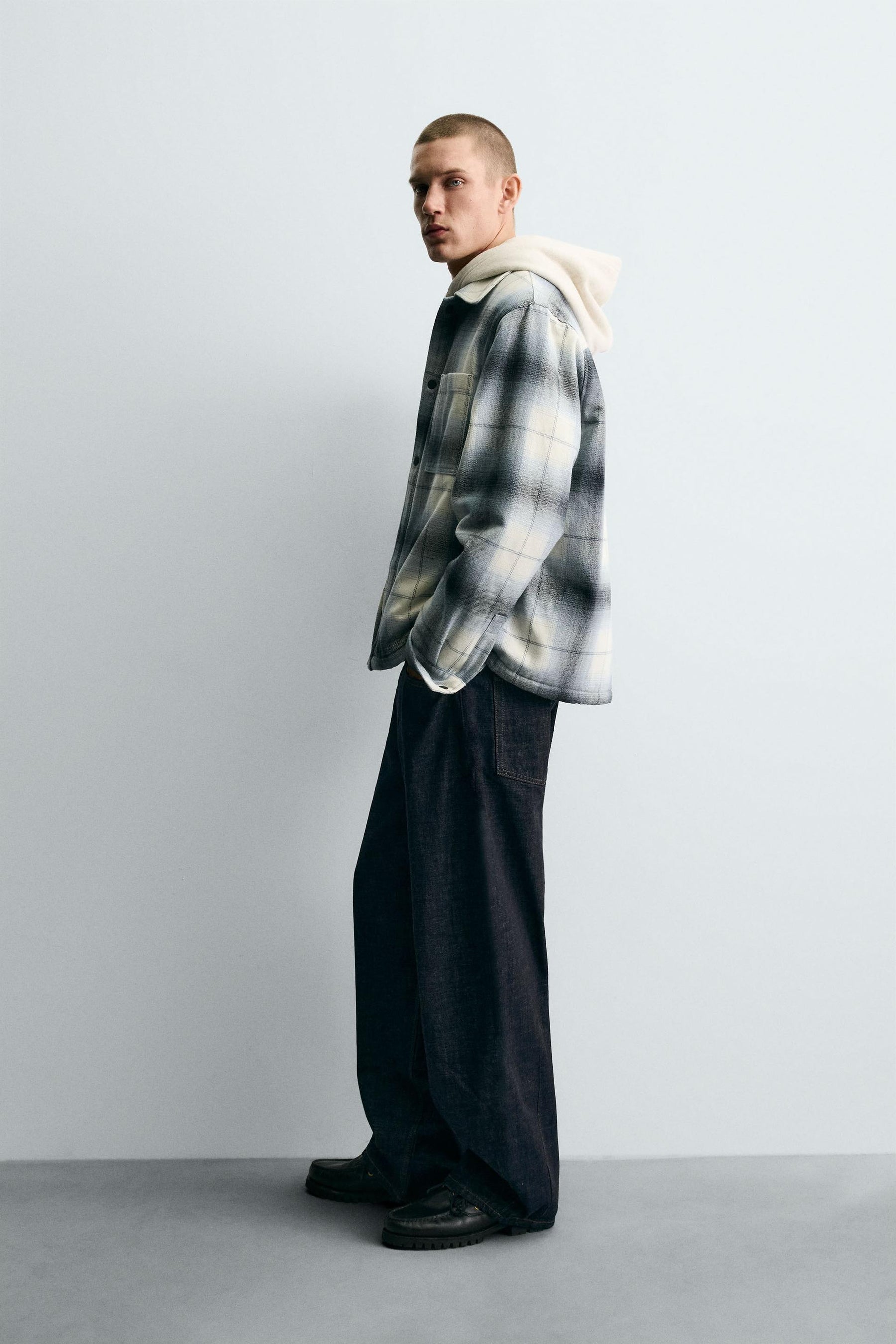 CONTRAST CHECK OVERSHIRT - Image 4