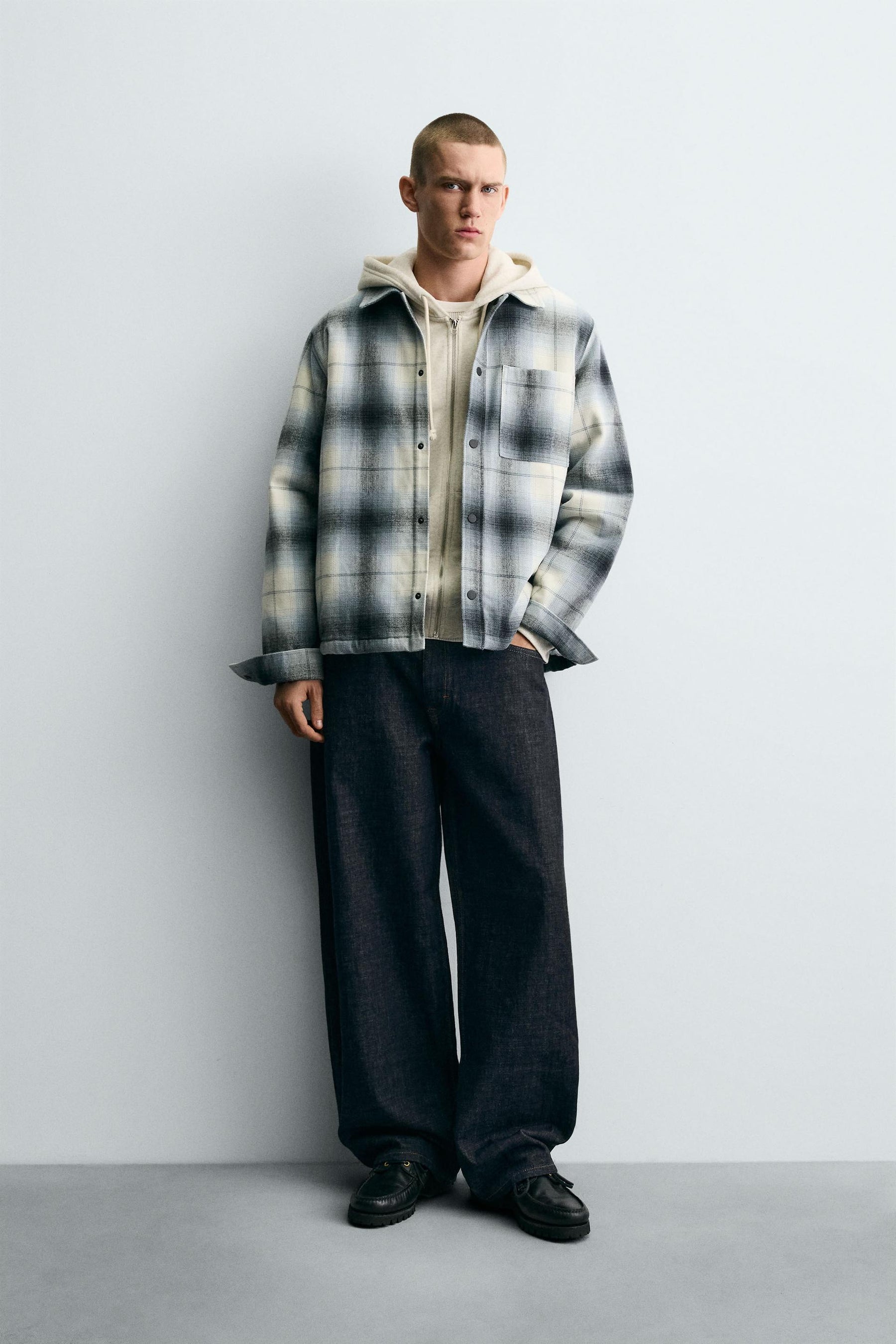 CONTRAST CHECK OVERSHIRT - Image 1
