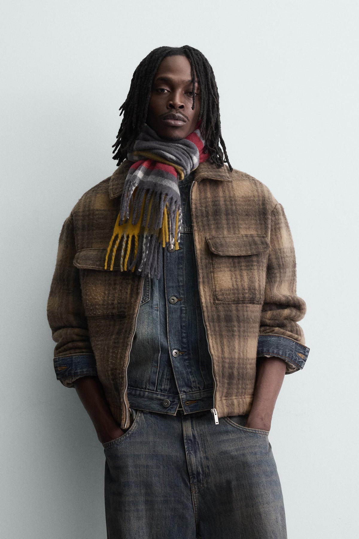 CHECK ZIP-UP OVERSHIRT - Image 2