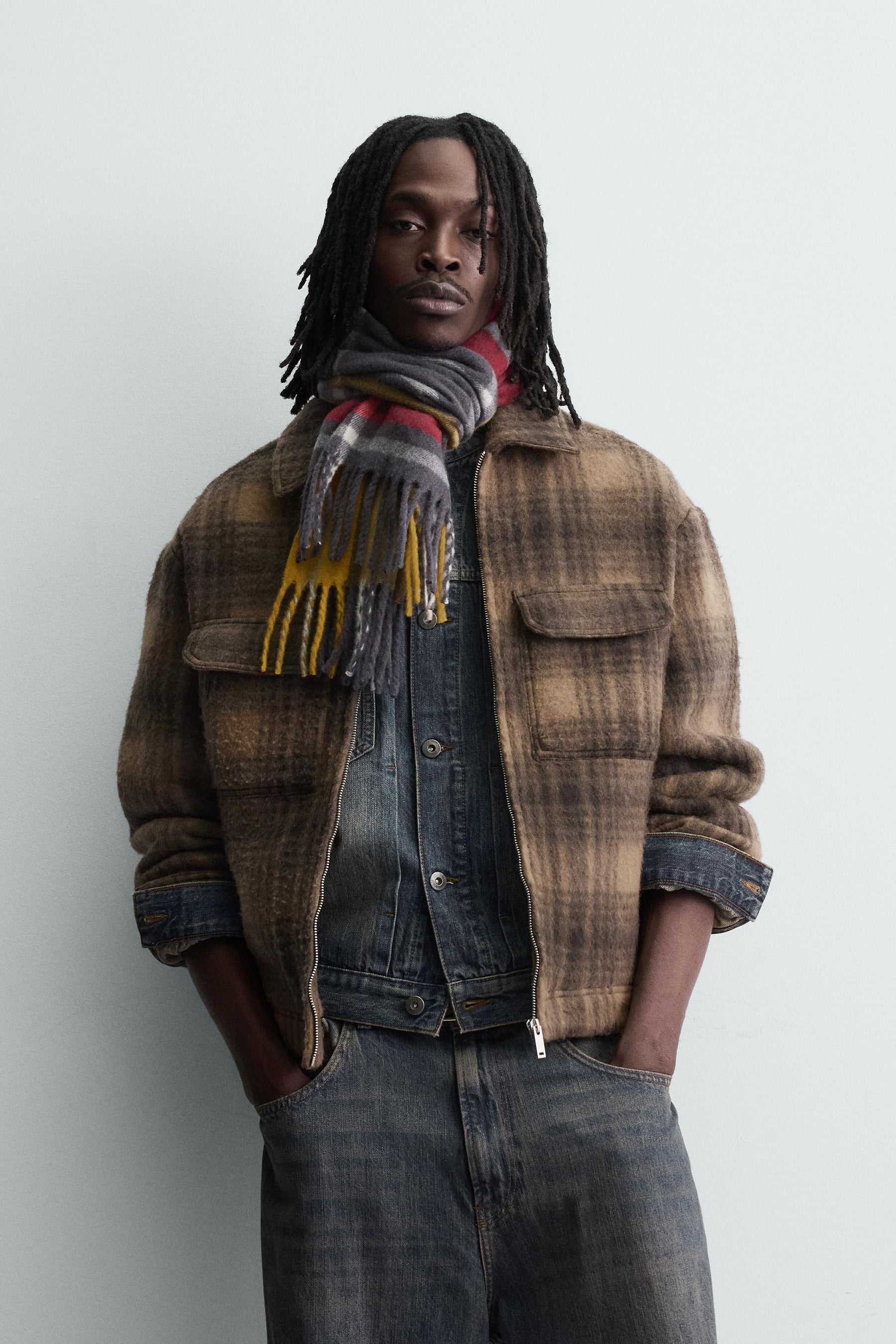 CHECK ZIP-UP OVERSHIRT - Image 2