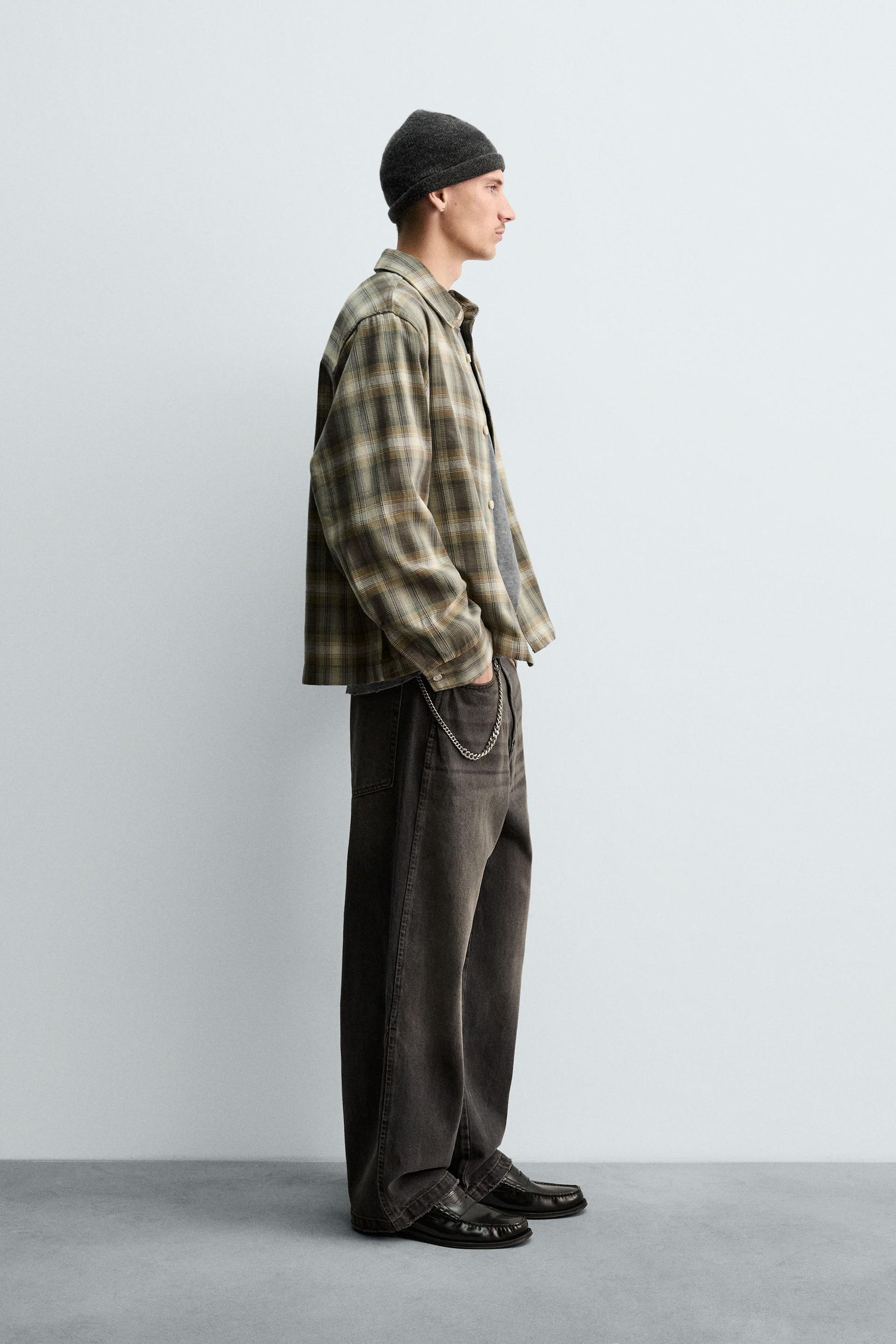 CHECK RELAXED FIT OVERSHIRT - Image 4