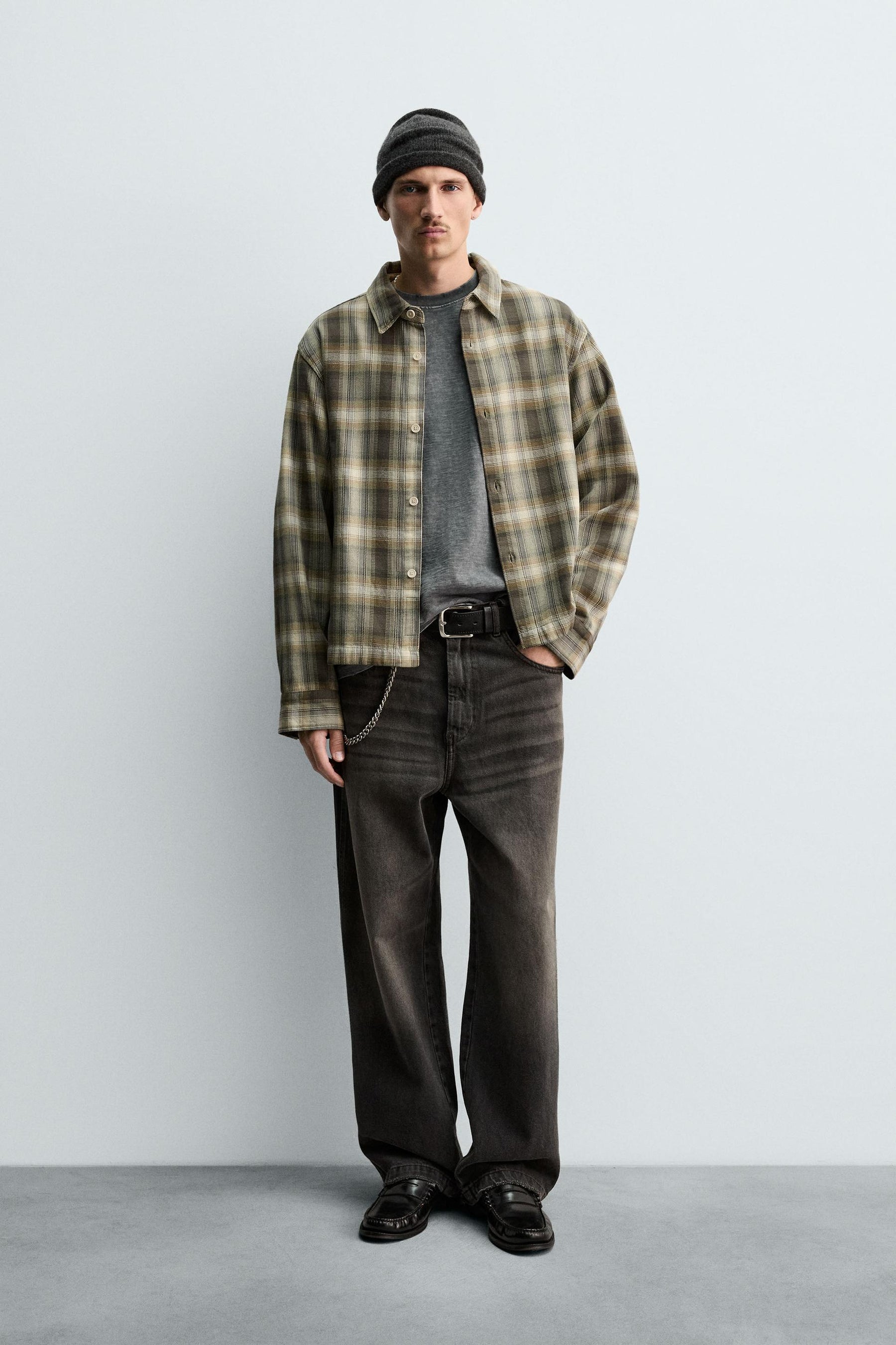 CHECK RELAXED FIT OVERSHIRT - Image 1