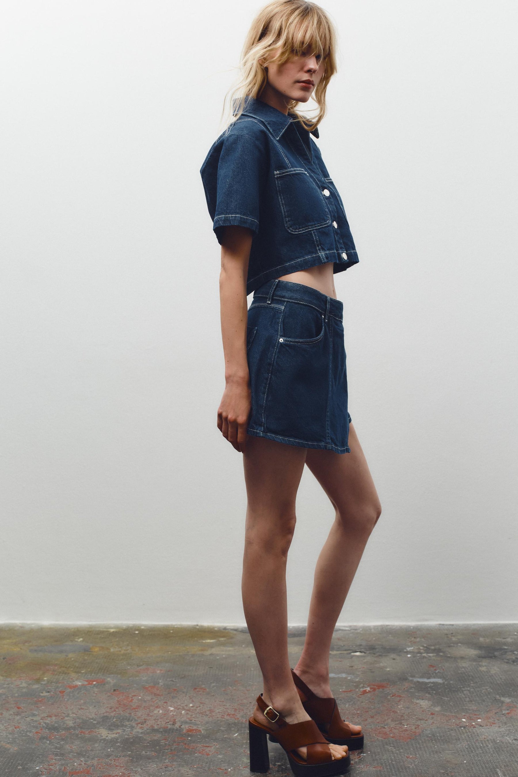 Denim Short Shirt