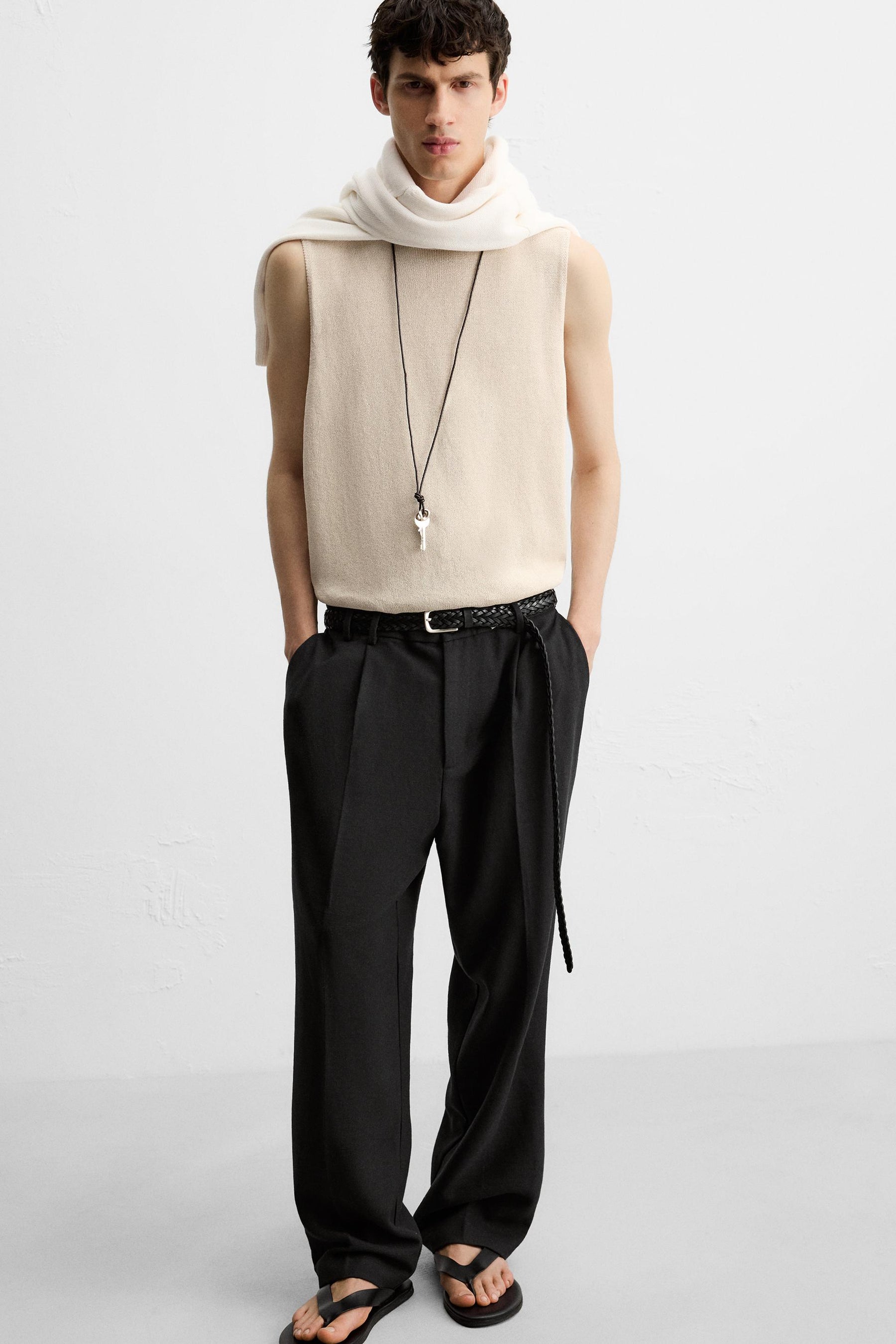RELAXED FIT PLEATED TROUSERS - Image 5