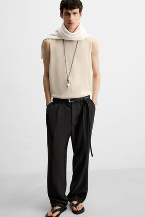 RELAXED FIT PLEATED TROUSERS - Image 5