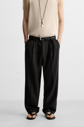 RELAXED FIT PLEATED TROUSERS - Image 2
