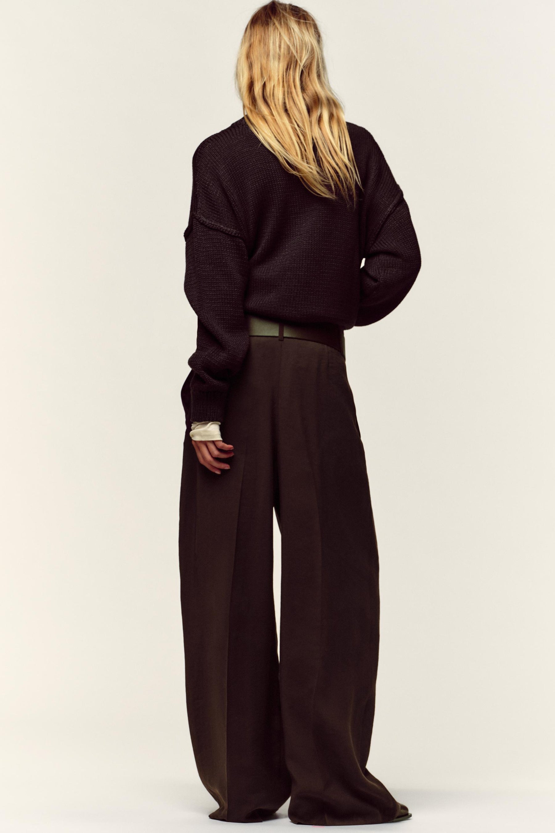 Wide-Leg Trousers with Belt