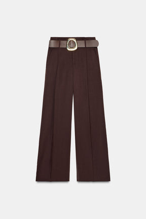 Wide-Leg Trousers with Belt