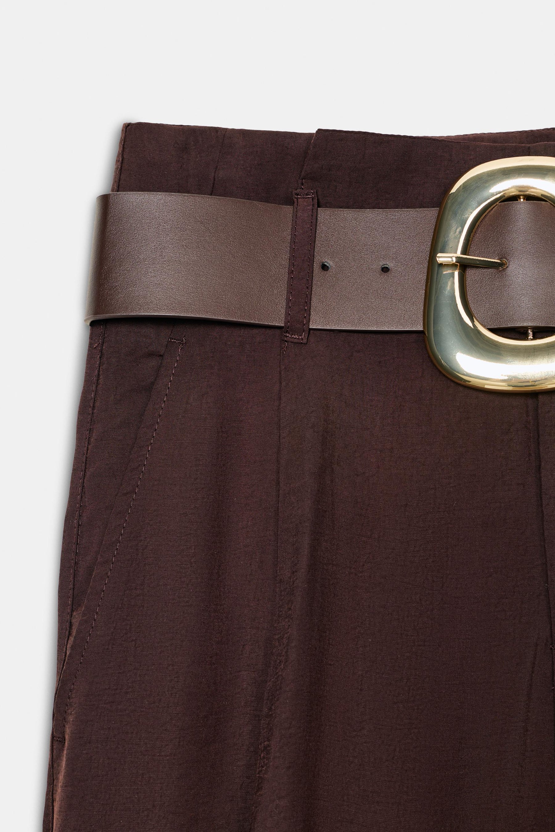 Wide-Leg Trousers with Belt