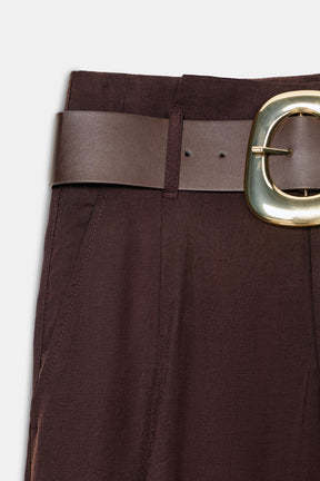 Wide-Leg Trousers with Belt