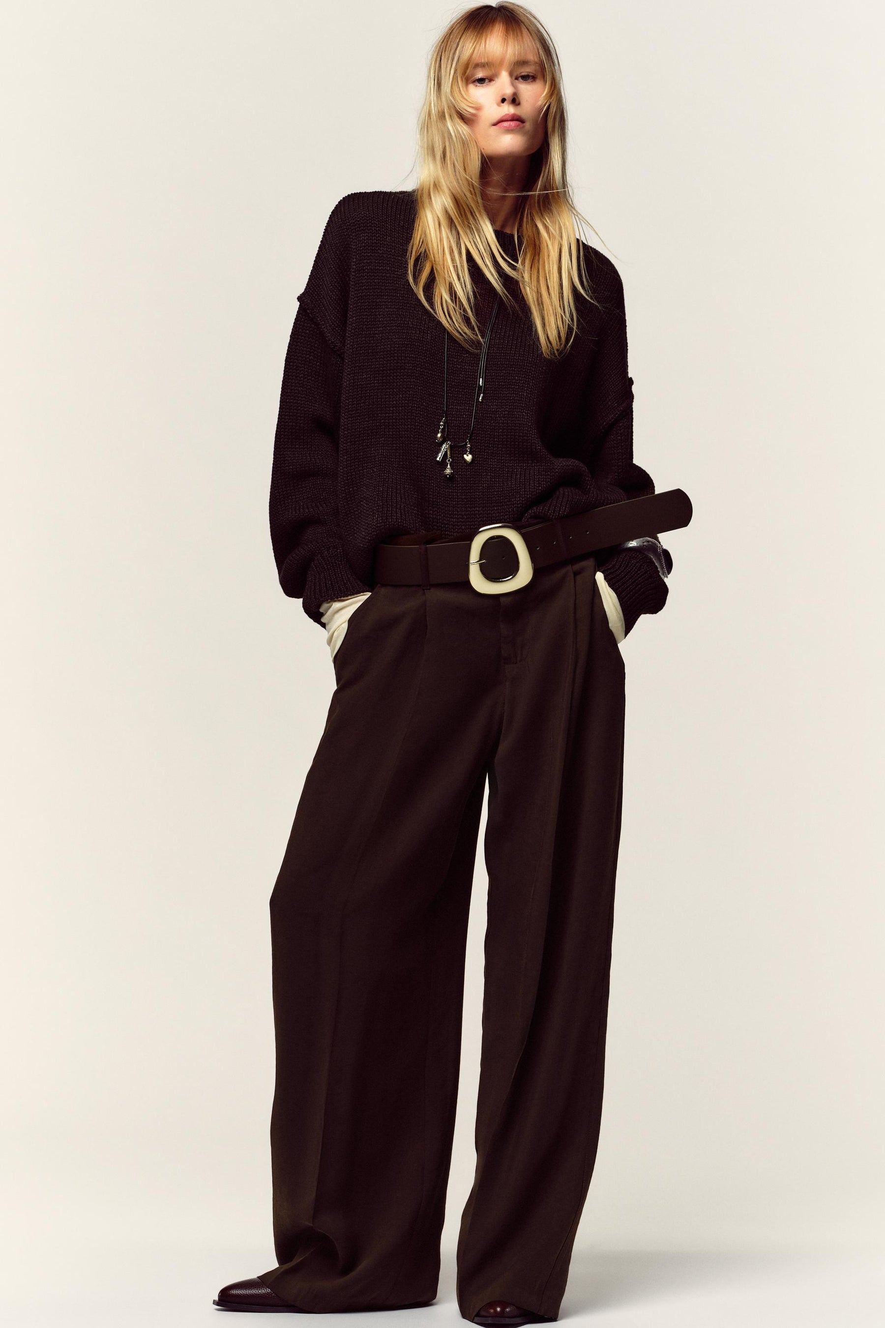 Wide-Leg Trousers with Belt