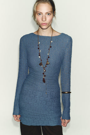 STRUCTURED DRAPED MINI DRESS - Image 2